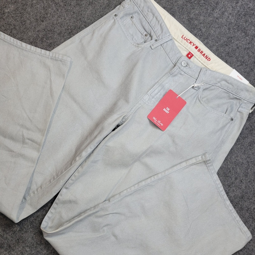 Lucky Brand Jeans Womens 12/31 Gray Light Wash Relaxed The Baggy Wide Leg Y2K